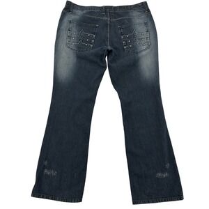 Blac Label Men Sz 38 Premium Denim Jeans  'Life Is Real' Studded Distressed Y2K